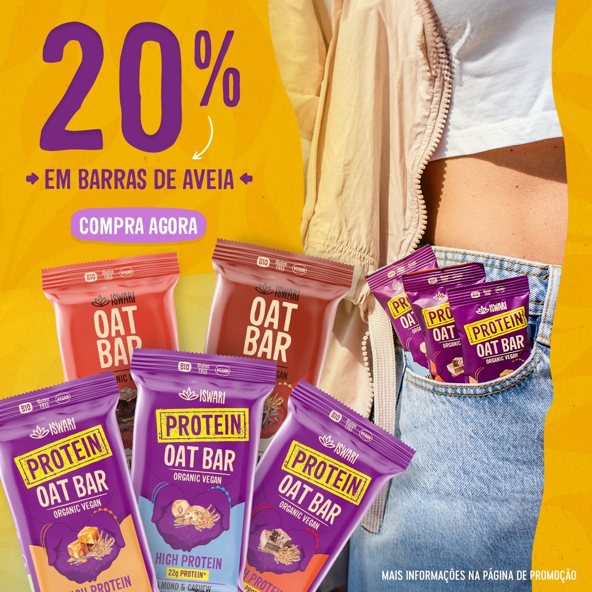 20% de desconto direto em Barras de Aveia